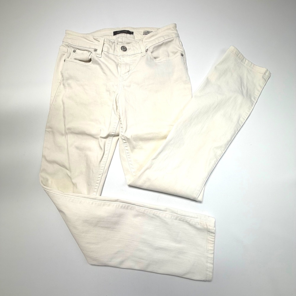 Level 99 Lily‎ Skinny Straight Jeans Womens 27 Cream Ivory Stretch Denim